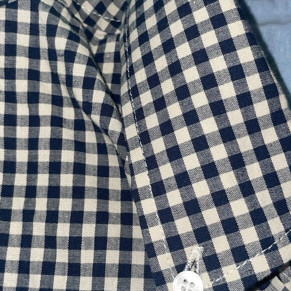 Ben Sherman Shirt Mens Large Blue Cream Check Casual Button Up Long Sleeve - Picture 7 of 9